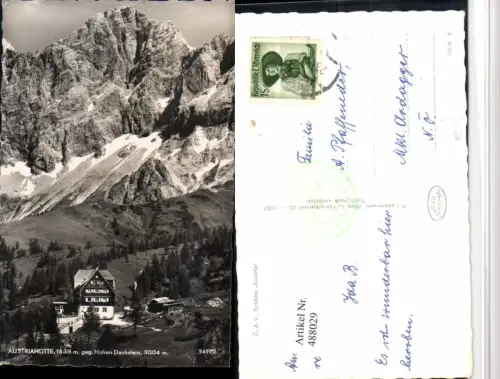 488029,Austriahütte Berghütte b. Ramsau geg. Dachstein Bergkulisse