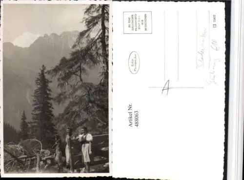 488063,Foto AK Stoderzinken b. Gröbming Frauen Tracht Bergkulisse