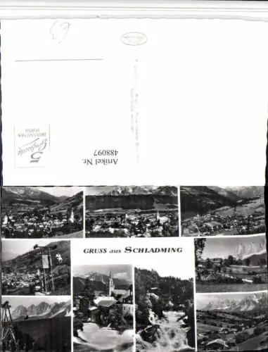 488097,Schladming Totale Sessellift Wasserfall Mehrbildkarte