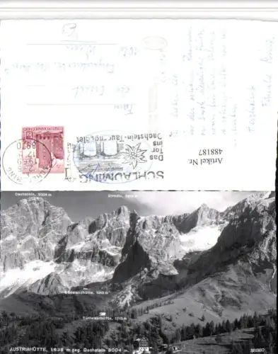 488187,Austriahütte Berghütte b. Ramsau m. Dachstein Bergkulisse