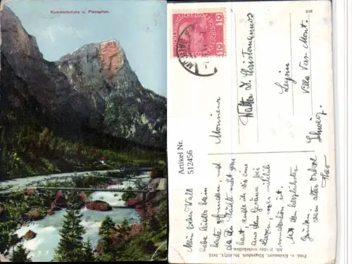 512456,Kummerbrücke Brücke u. Planspitze b. Johnsbach Bergkulisse
