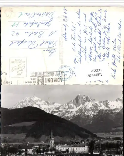 512512,Admont Teilansicht Stift geg. Pyhrgas Bergkulisse