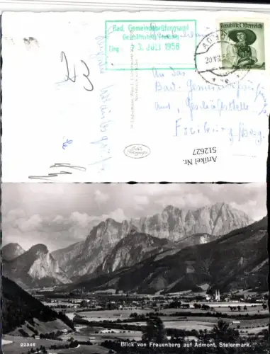512627,Blick von Frauenberg auf Admont Totale Bergkulisse