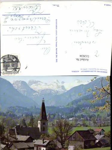 512634,Altaussee Teilansicht Kirche m. Dachstein Bergkulisse