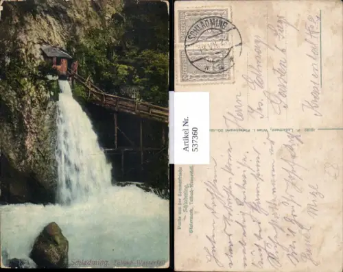 537360,tolle AK Schladming Talbach Wasserfall pub Ledermann 19182