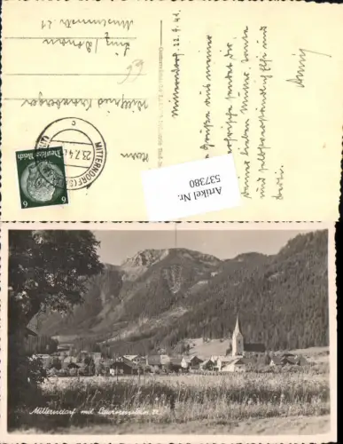 537380,tolle Foto-AK Mitterndorf m. Lawinenstein 1940