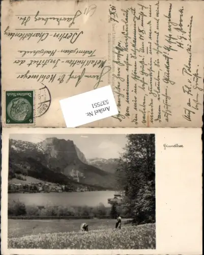 537551,tolle Foto-AK Grundlsee pub Josef Lökher
