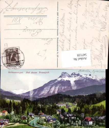 547118,tolle AK Salzkammergut Bad Aussee Praunfalk Partie pub Brandt 727