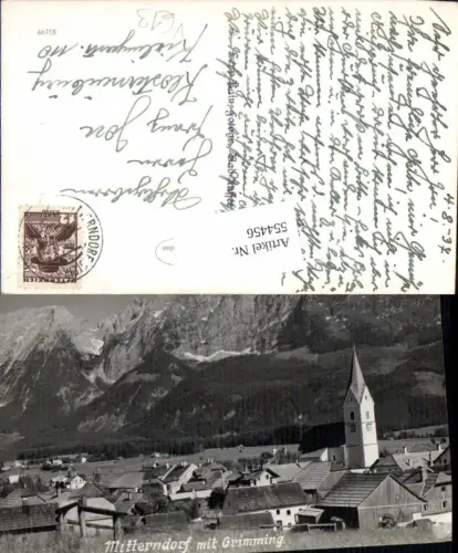 554456,tolle Foto-AK Mitterndorf mit Grimming pub Sepp Kain Fotograf Bad Aussee