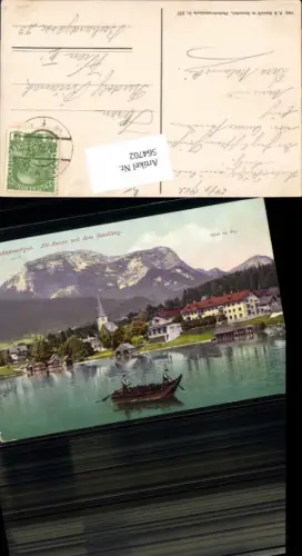 564702,Salzkammergut Alt Aussee m. d. Sandling Boot pub Brandt 577
