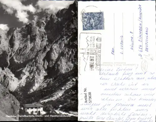573638,Foto Ak Johnsbach Gesäuse Haindlkarhütte Dachl- u. Hochtornordwand