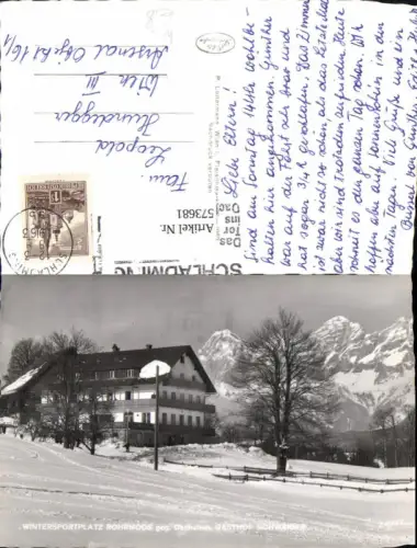 573681,Foto Ak Rohrmoos-Untertal geg. Dachstein Gasthof Schwaiger Winteransicht