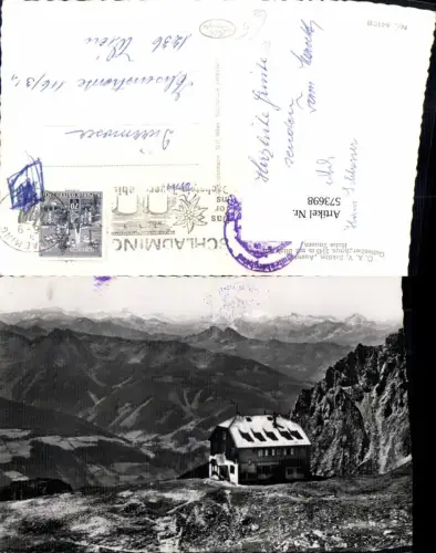 573698,Foto Ak Guttenberghaus Ramsau am Dachstein Blick auf Hohe Tauern