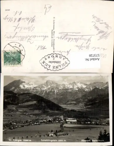 573728,Foto Ak Admont m. Scheiblingstein u. Gr. Pyhrgas