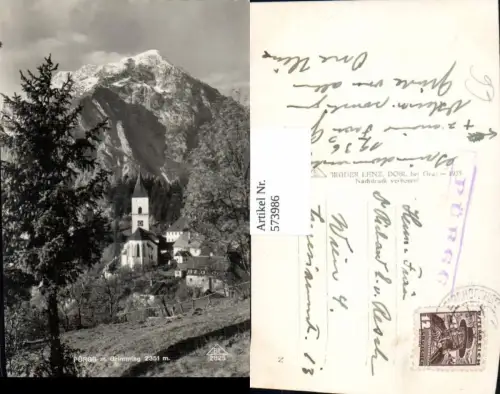 573986,Foto Ak Pürgg Pürgg-Trautenfels m. Grimming Ansicht Kirche