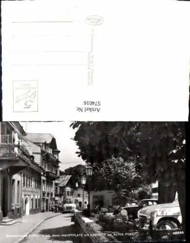 574016,Foto Ak Schladming Hauptplatz m. Gasthof zur Alten Post Auto Bus