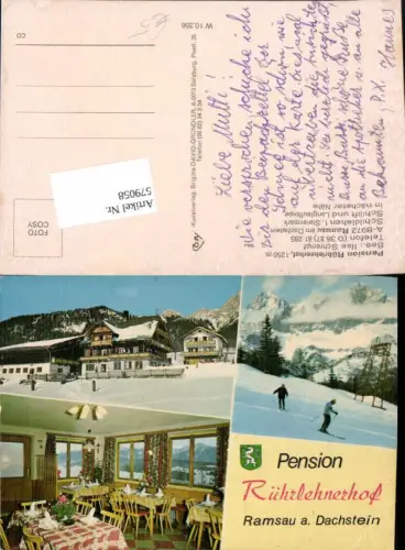 579058,Mehrbild Ak Ramsau am Dachstein Pension Rührlehnerhof Ski Schi Wintersport