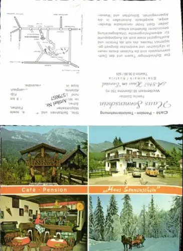 579057,Mehrbild Ak Haus im Ennstal Haus Sonnenschein Pferdeschlitten VW Bully