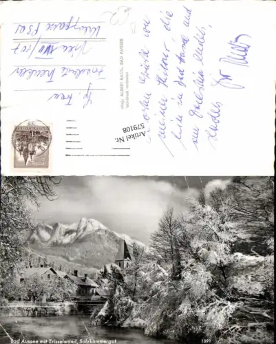 579108,Foto Ak Bad Aussee m. Trisselwand Winteransicht