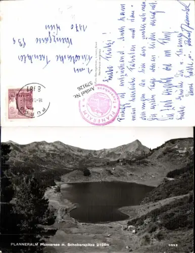 579126,Foto Ak Irdning-Donnersbachtal Planneralm Plannersee m. Schoberspitze