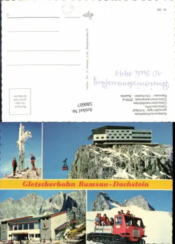 580607,Mehrbild Ak Gletscherbahn Ramsau am Dachstein Dachstein Gondel Gipfelkreuz