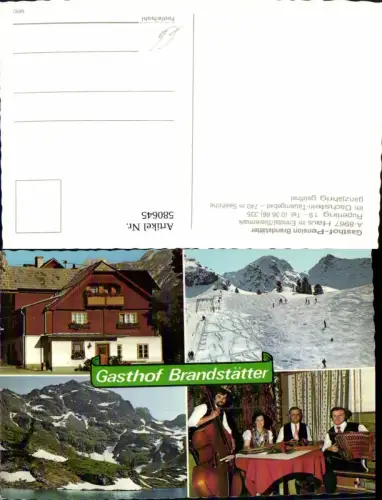 580645,Mehrbild Ak Haus im Ennstal Gasthof Pension Brandstätter Wintersport Musik