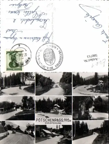 580713,Mehrbild Ak Pötschenpass Bad Aussee Auto Motorrad
