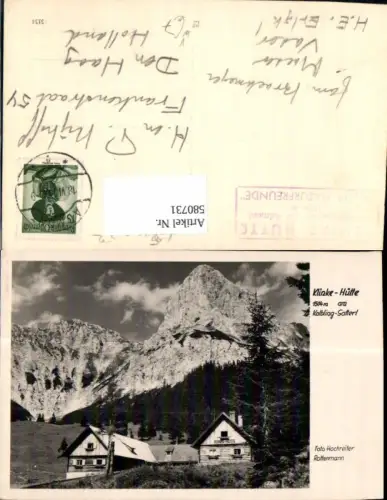 580731,Foto Ak Klinke-Hütte Kalbling-Sattel Oberst-Klinke-Hütte Admont pub Hochreiter Rottenmann