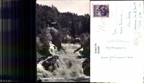 581099,Foto Ak Schladming Talbach Wasserfall Brücke