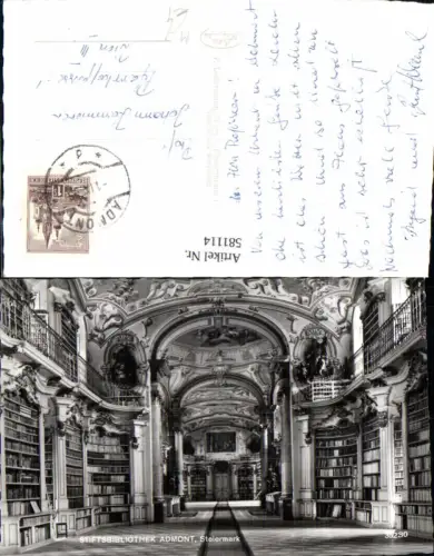 581114,Foto Ak Stiftsbilbliothek Admont Bibliothek Innenansicht