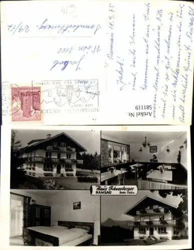 581119,Mehrbild Ak Ramsau a. Dachstein Haus Schneeberger Gaststube Gästezimmer