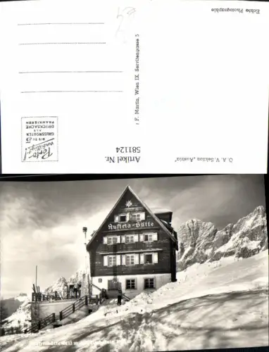 581124,Foto Ak Austriahütte m. Dachstein Winteransicht Ramsau a. Dachstein