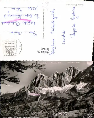 581141,Foto Ak Austriahütte m. Dachsteinsüdwand Ramsau a. Dachstein