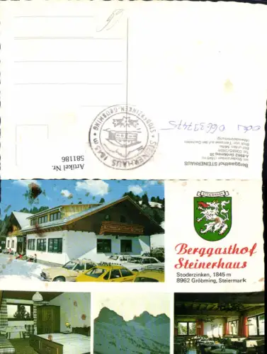 581186,Mehrbild Ak Gröbming Berggasthof Steinerhaus Winteransicht Gaststube