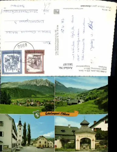 581197,Mehrbild Ak Öblarn Dorfplatz Kriegerdenkmal