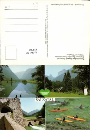 624368,Mehrbild Ak Salzatal Brunnsee Gschöder Presceniklause Paddler b. Wildalpen
