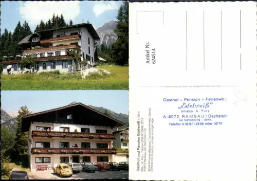 624514,Mehrbild Ak Ramsau a. Dachstein Gasthof Pension Edelweiß VW Käfer