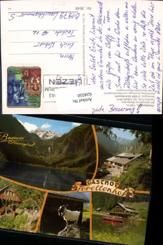 624550,Mehrbild Ak Aich Steiermark Aich-Assach Forellenhof Ruderboot Ziege