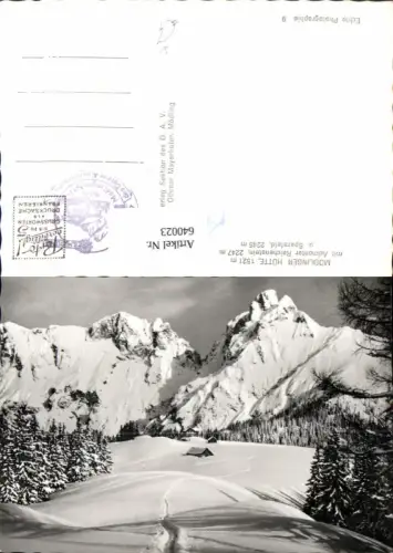 640023,Foto Ak Johnsbach Mödlinger Hütte m. Admonter Reichenstein Sparafeld i. Winter