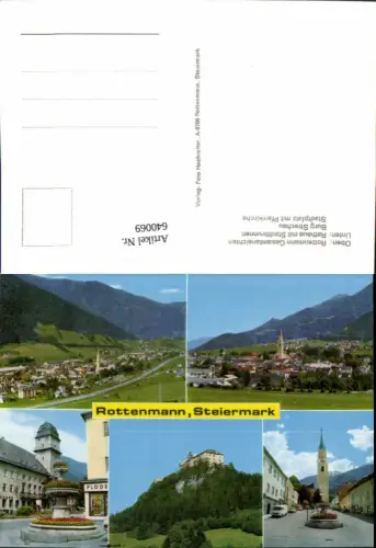 640069,Mehrbild Ak Rottenmann Kirche Rathaus Stadtplatz