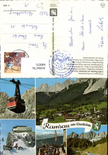 640075,Mehrbild Ak Ramsau a. Dachstein Seilbahn Gondel