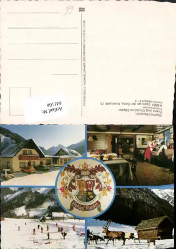 641166,Mehrbild Ak Stein a. d. Enns Gasthof Pension Stieber Wintersport Wild Rehe Hirsch