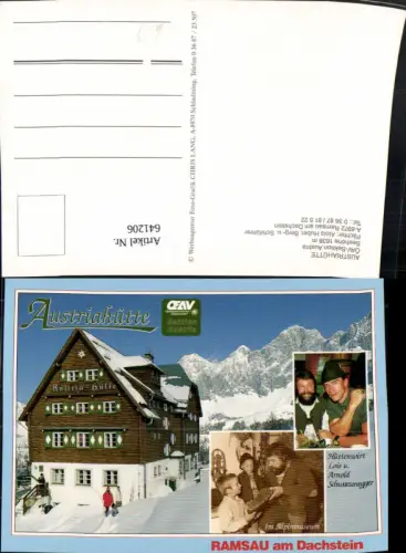641206,Mehrbild Ak Ramsau a. Dachstein Austriahütte Wintersport Arnold Schwarzenegger