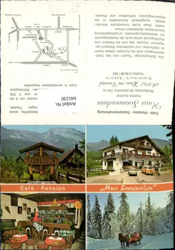 641230,Mehrbild Ak Haus im Ennstal Haus Sonnenschein Pferdeschlitten VW Bully