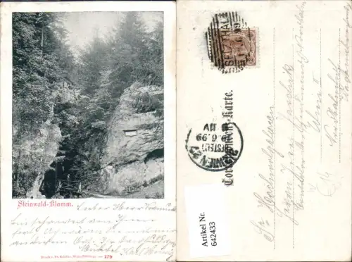 642433,tolle AK Steinwald Klamm bei Selzthal Steinwald Selztal 1899