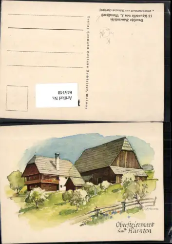 645148,Künstler AK L. Nettelhorst Bauernhaus Obersteiermark Gröbming Liezen