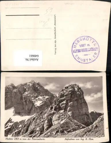649661,Hochtor v. d. Peternscharte Hesshütte Johnsbach pub Ing. B. Hess