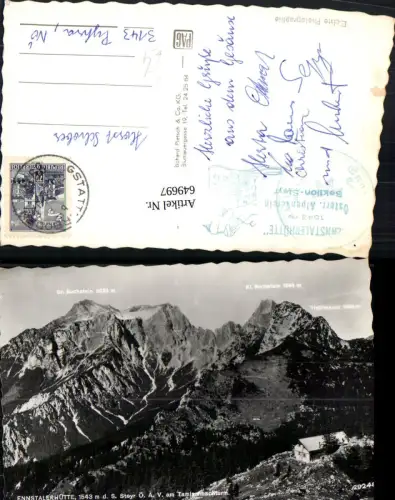 649697,Foto Ak Ennstalerhütte a. Tamisenbachturm Gstatterboden Weng Gesäuse Admont