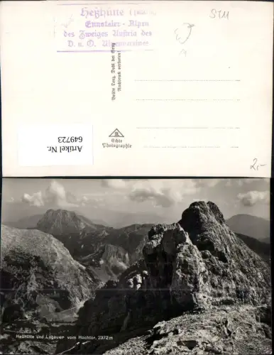 649723,Foto Ak Hesshütte u. Lugauer v. Hochtor Johnsbach