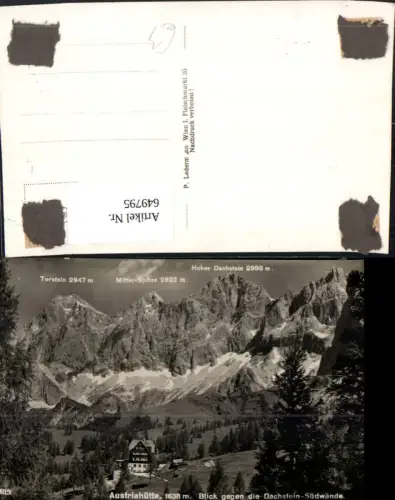 649795,Foto Ak Austriahütte Blick geg. Dachsteinsüdwände Ramsau a. Dachstein
